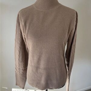Magaschoni Taupe Turtleneck Sweater